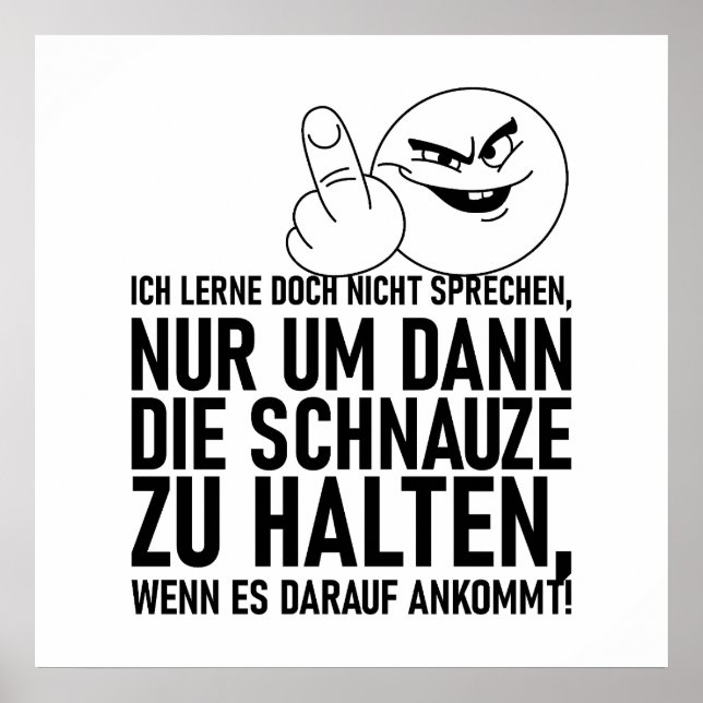 ICH LERNE DOCH NICHT SPRECHEN POSTER (Front)