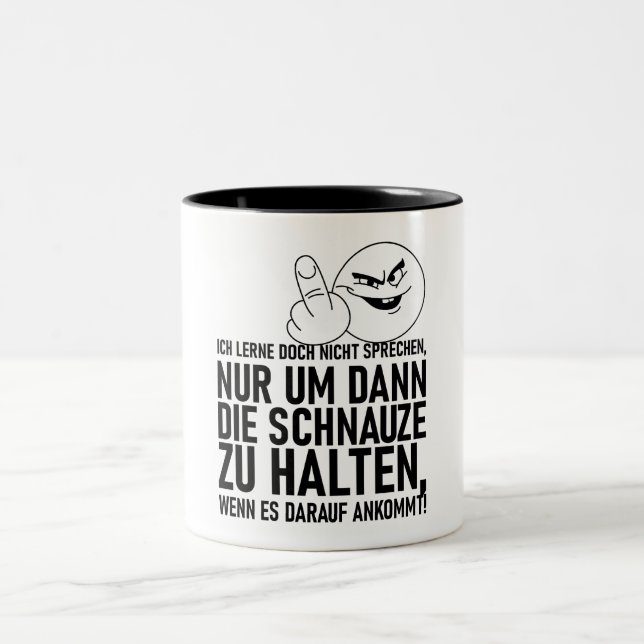 ICH LERNE DOCH NICHT SPRECHEN Two-Tone COFFEE MUG (Center)