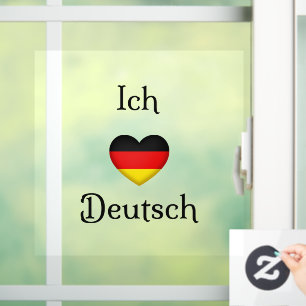 "Ich Liebe Deutsch" I Heart German  Window Cling