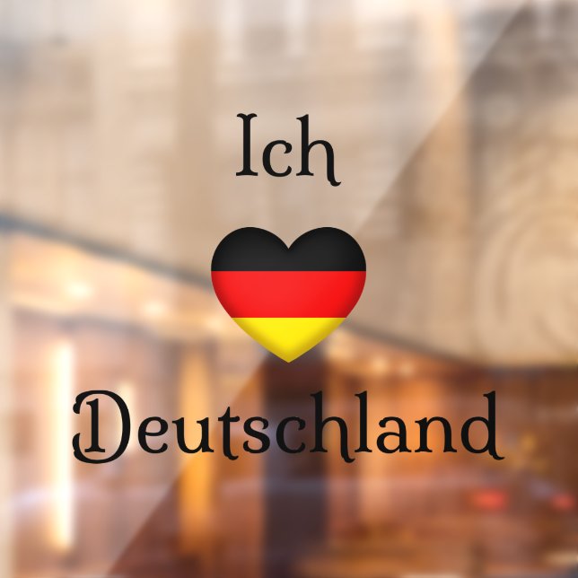 "Ich Liebe Deutschland" I Heart Germany Window Cling (Sheet 2)