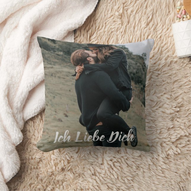 Ich Liebe Dich Fotokissen Selbst Gestalten - Throw Pillow (Blanket)