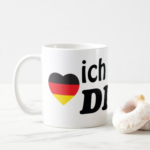 ICH LIEBE DICH GERMAN HEART FLAG COFFEE MUG