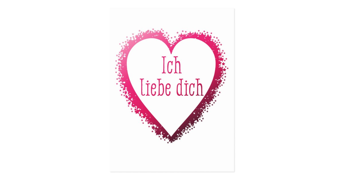 Ich Liebe Dich I Love You In German In Pink Postcard Zazzle Com