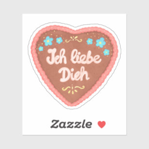Ich Liebe Dich Lebkuchenherz sticker
