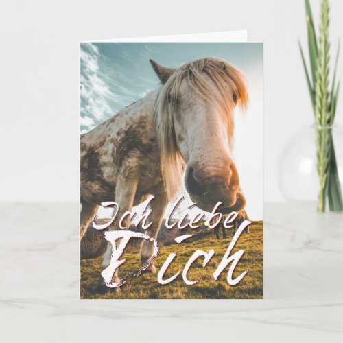 Ich liebe dich mit schauenden Pferd Card