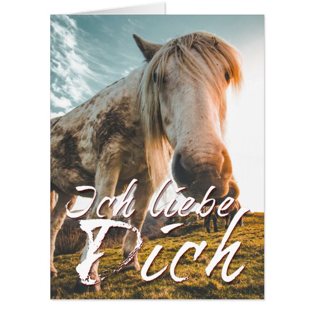 Ich liebe dich mit schauenden Pferd Card (Front)