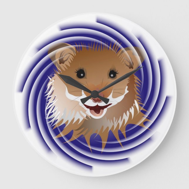 Ich liebe meinen kleinen Hamster Uhr Large Clock (Front)
