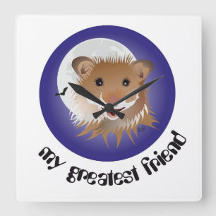 Ich liebe meinen kleinen Hamster Uhr Square Wall Clock