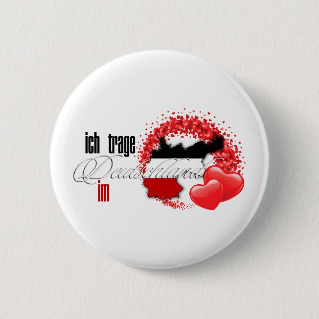Ich trage Deutschland im Herzen Button (Front)