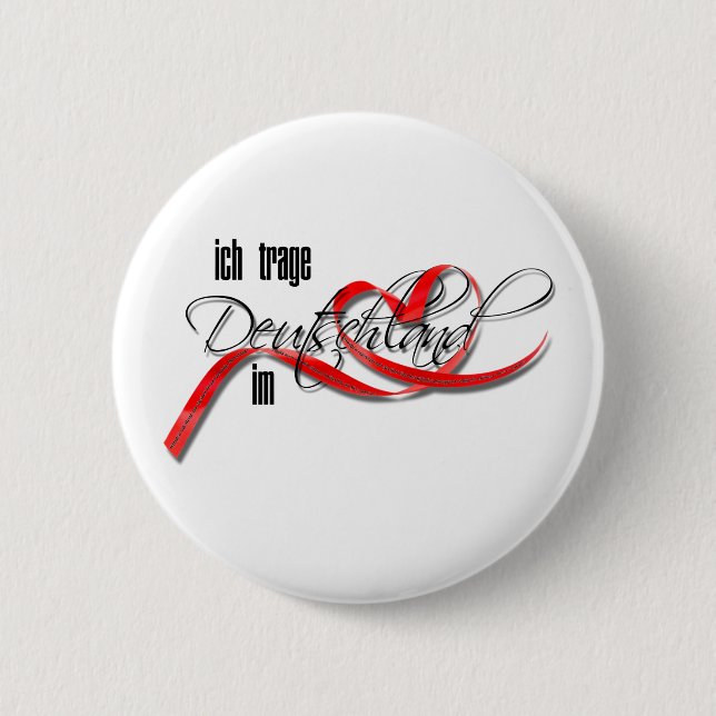 Ich trage Deutschland im Herzen Pinback Button (Front)
