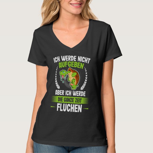 Ich Werde Nicht Abgeben  Turtle Runner Jogging Run T-Shirt (Front)