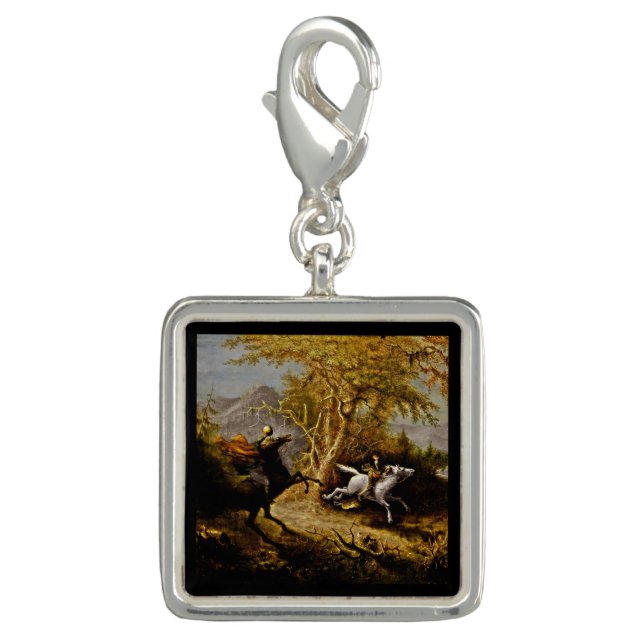 Ichabod Crane Chased by Headless Horseman Charm (Front)