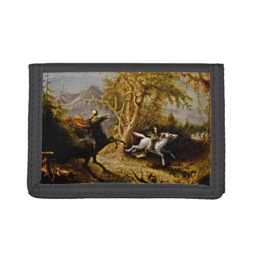Ichabod Crane Chased by Headless Horseman Tri_fold Wallet