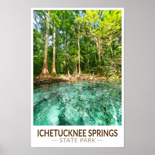 Ichetucknee Springs State Park Florida Watercolor Poster