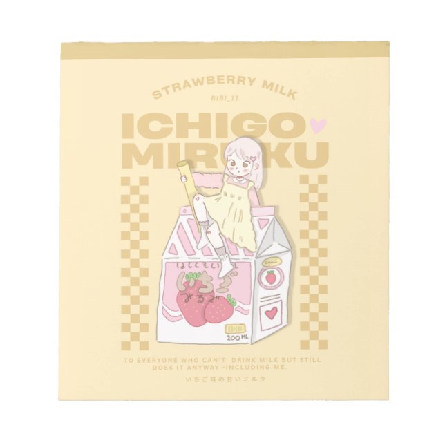 🍓✨Ichigo milk ✨🍓 Notepad (Front)