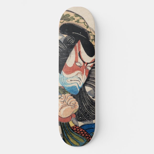 Ichikawa Danjuro kabuki samurai ukiyo-e vintage Skateboard (Front)