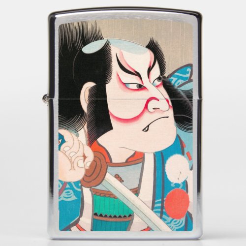Ichikawa Danjuro kabuki samurai warrior tattoo art Zippo Lighter