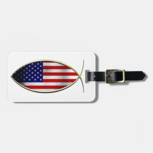 Ichthus - American Flag Luggage Tag