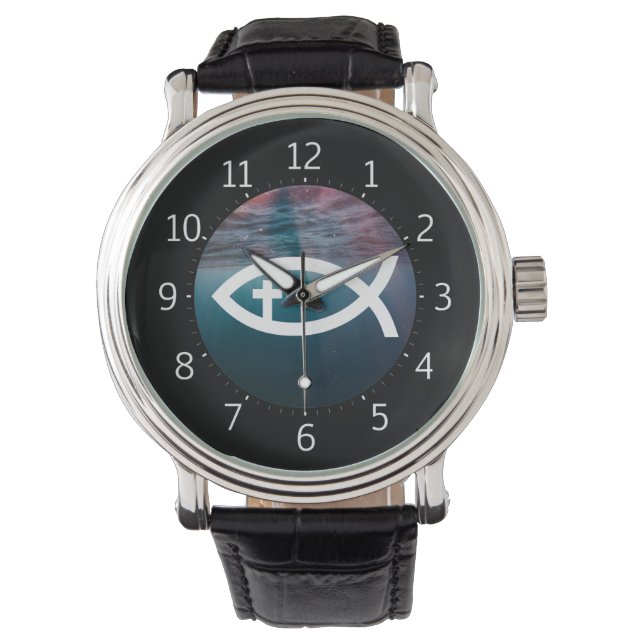 Ichthus | Christian Fish Crucifix Symbol Watch (Front)
