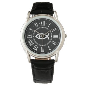 Ichthus | Christian Fish Crucifix Watch by Christian_Designs at Zazzle