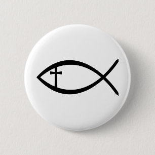 Ichthus Christian Fish Pinback Button