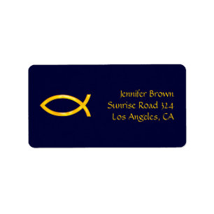 Ichthus   Christian Fish Symbol   Address Label