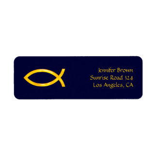 Ichthus - Christian Fish Symbol - Address Label