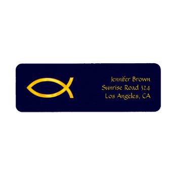 Ichthus - Christian Fish Symbol - Address Label by Christian_Designs at Zazzle