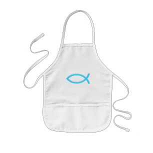 Ichthus - Christian Fish Symbol - Blue Kids' Apron