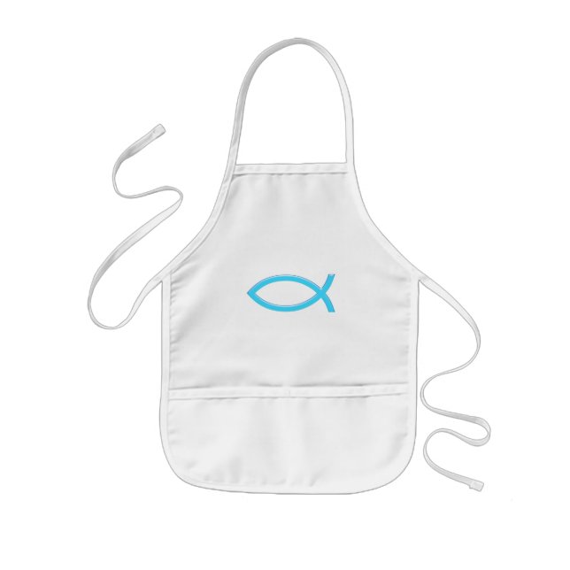Ichthus - Christian Fish Symbol - Blue Kids' Apron (Front)