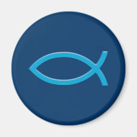 Ichthus - Christian Fish Symbol - Blue