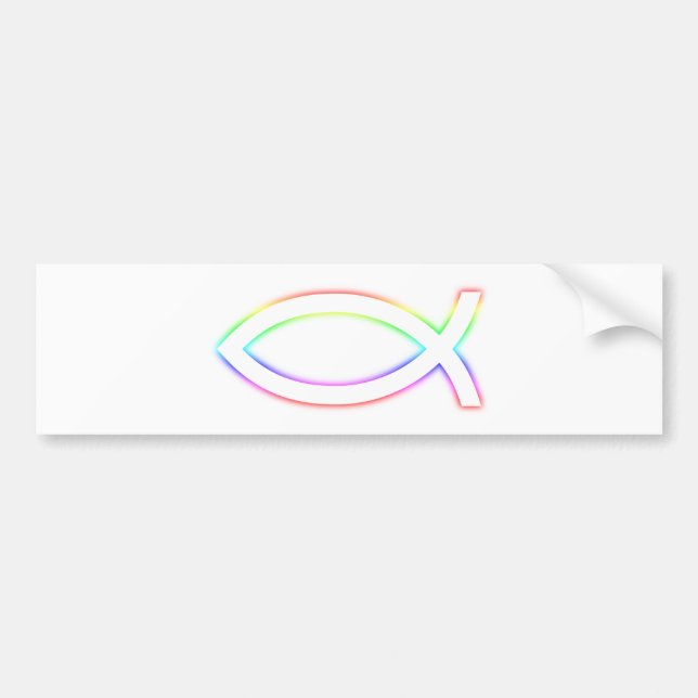 Ichthus - Christian Fish Symbol - Glowing Bumper Sticker (Front)