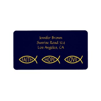 Ichthus - Christian Fish Symbol Label by Christian_Designs at Zazzle