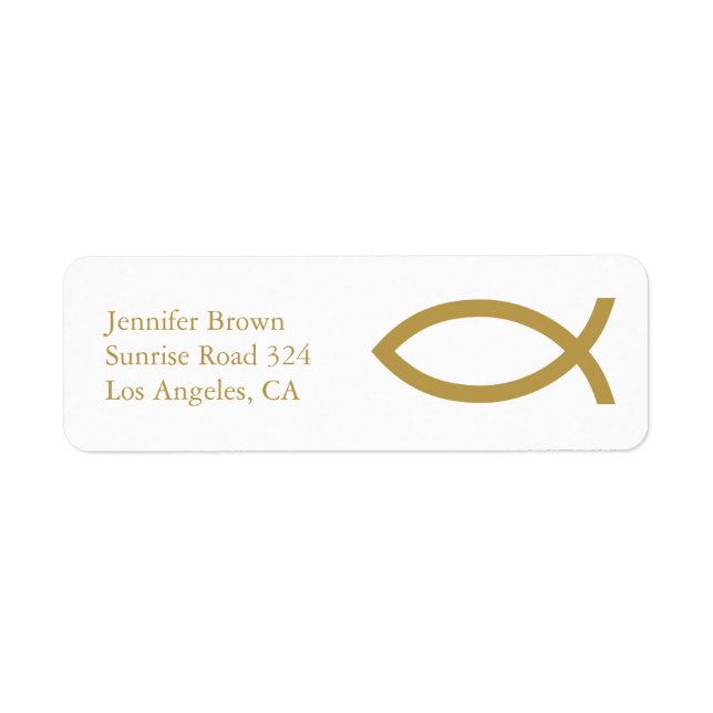 Ichthus - Christian Fish Symbol Label (Front)