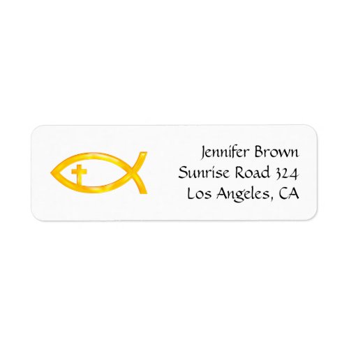 Ichthus  Christian Fish Symbol Label