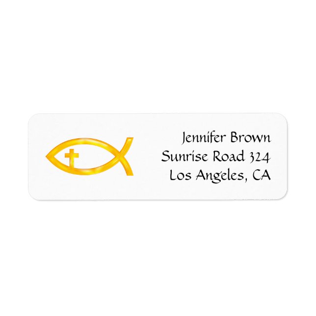 Ichthus | Christian Fish Symbol Label (Front)