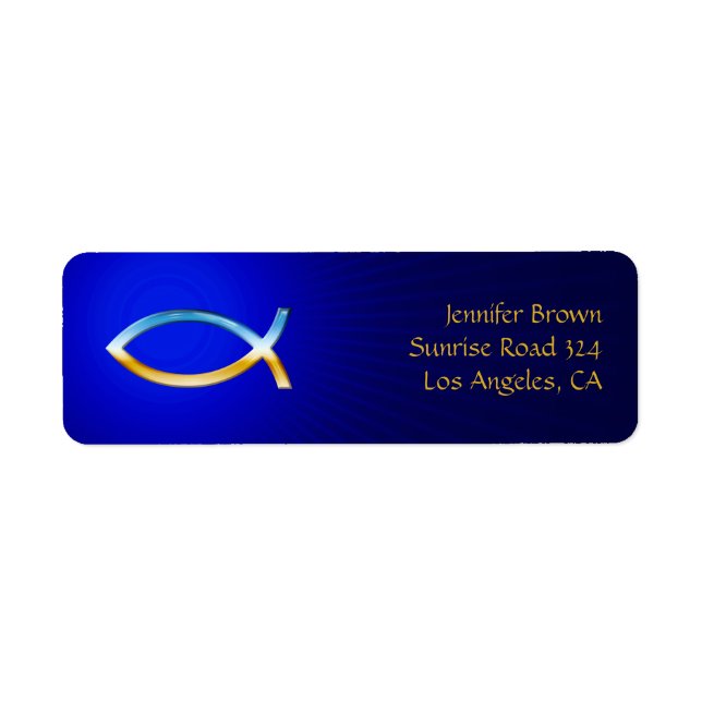 Ichthus - Christian Fish Symbol Label (Front)