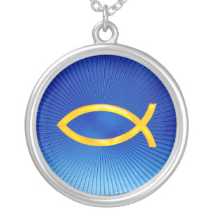 Ichthus - Christian Fish Symbol Silver Plated Necklace