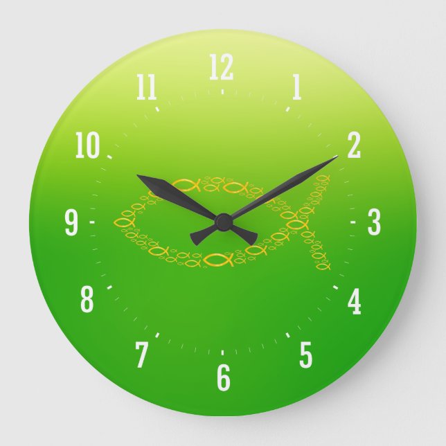 Ichthus - Christian Fish Symbol Wall Clock (Front)