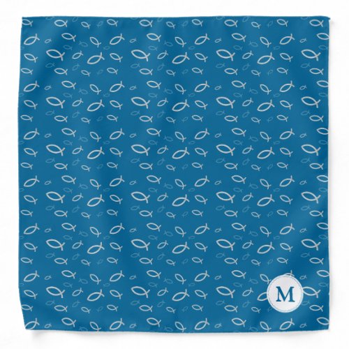 Ichthus _ Christian Fish Symbol with Monogram Bandana