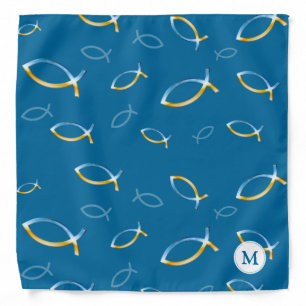 Ichthus - Christian Fish Symbol with Monogram Bandana