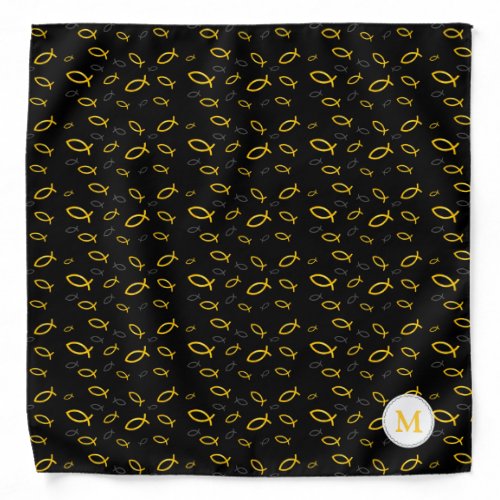 Ichthus _ Christian Fish Symbol with Monogram Bandana