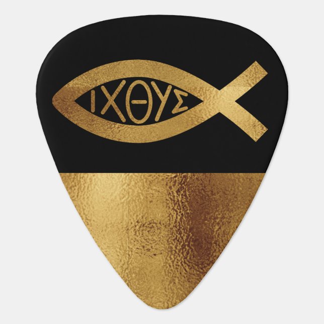 Ichthus Fish Christian Symbol Faith Music Band Guitar Pick (Front)