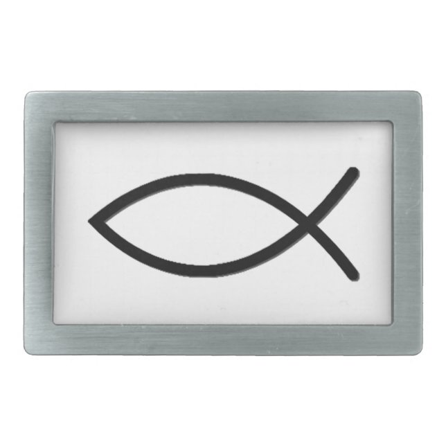 Ichthus Fish Symbol Belt Buckle (Front)