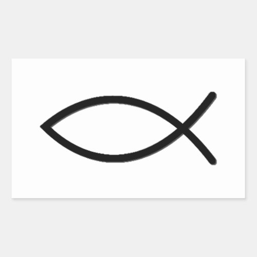 Ichthus Fish Symbol Rectangular Sticker