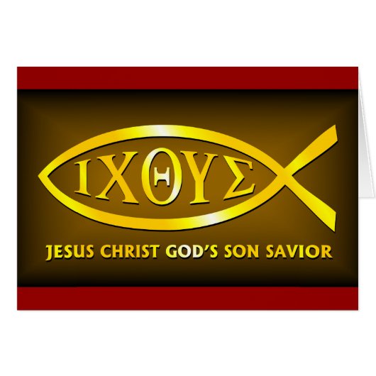 ICHTHUS: Jesus Fish Symbol Cards (Front Horizontal)