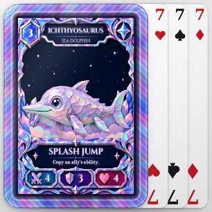 Ichthyosaurus, Rainbow Foil Art Poker Cards