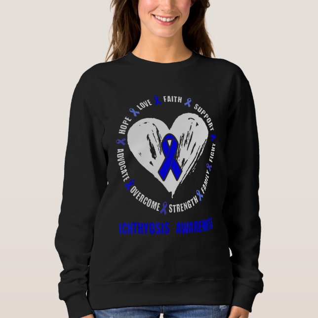 Ichthyosis Awareness Skin Disorder Related Love Ri Sweatshirt (Front)