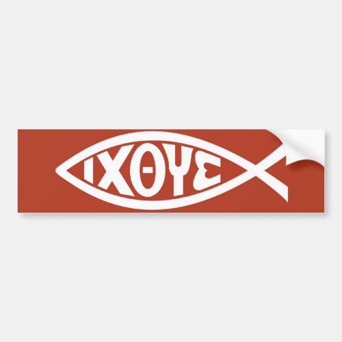 Ichthys Christian Fish Symbol Bumper Sticker