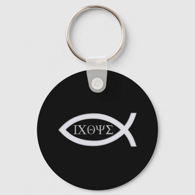 Christian on sale fish keychain